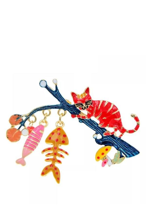 Turuncu Balıkçı Kedi Broş - Image 1