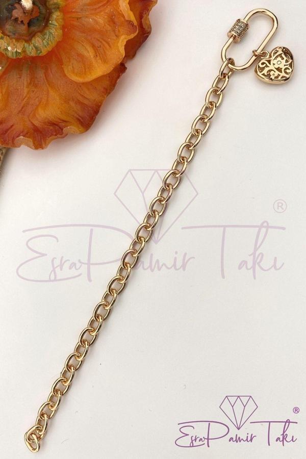 Gold Rose Renk Zirkon Taşlı Çelik Bileklik - Image 1