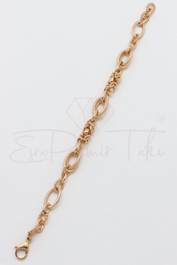 Rose Gold Renk Vıp Çelik Bileklik - Image 1