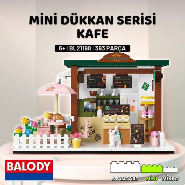 Balody Mini Dükkan Serisi – Kafe (BL21198) – Mini Blok Yapı Oyuncakları Seti - Image 1
