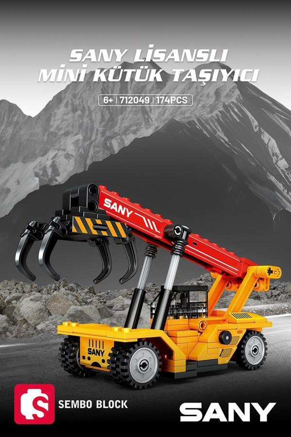 Sany Lisanslı Mini Kütük Taşıyıcı 174 Parça yapı blokları Legoile Uyumlu (712049) - Image 1