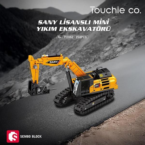 Sany Lisanslı Mini Yıkım Ekskavatörü – 258 parça yapı blokları Lego ile uyumlu (712052) - Image 1