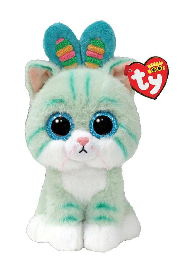 TY Gumdrop - Turkuaz Kedi 15 cm: Neşenin ve Yumuşaklığın En Güzel Tonu! - Image 1