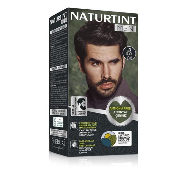 Naturtint Men 1N Siyah Erkekler için Doğal Saç Boyası 170ML - Image 1