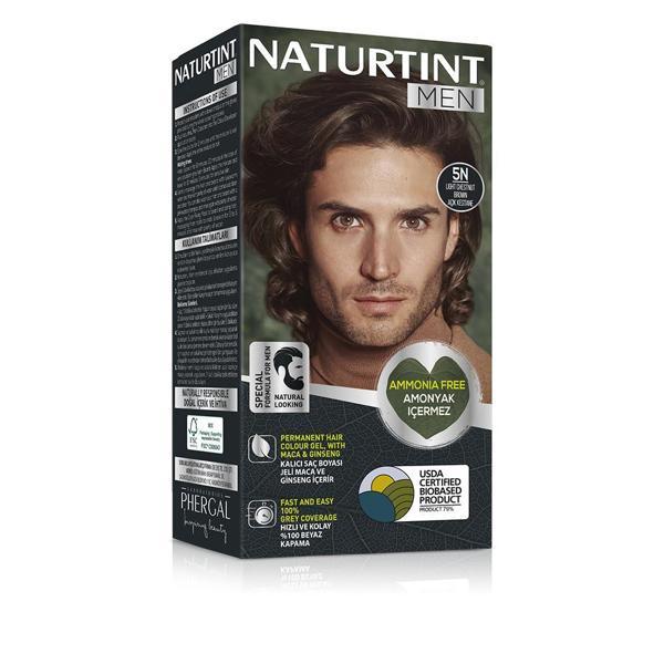 Naturtint Men 5N Açık Kestane Erkekler için Doğal Saç Boyası 170ML - Image 1