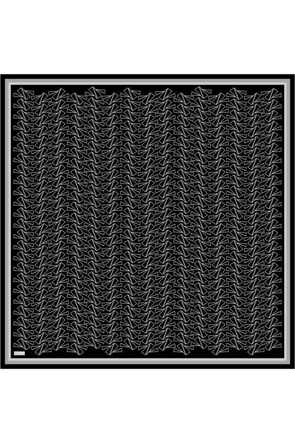 Belli Twill Ipek Eşarp - 4060-06 Siyah Gri - Image 1