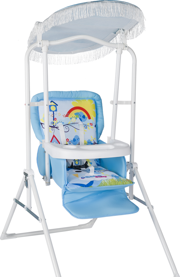 PashaBaby Daddy Ev Tipi Çocuk Salıncak Kuş Desenli M40 - Image 1