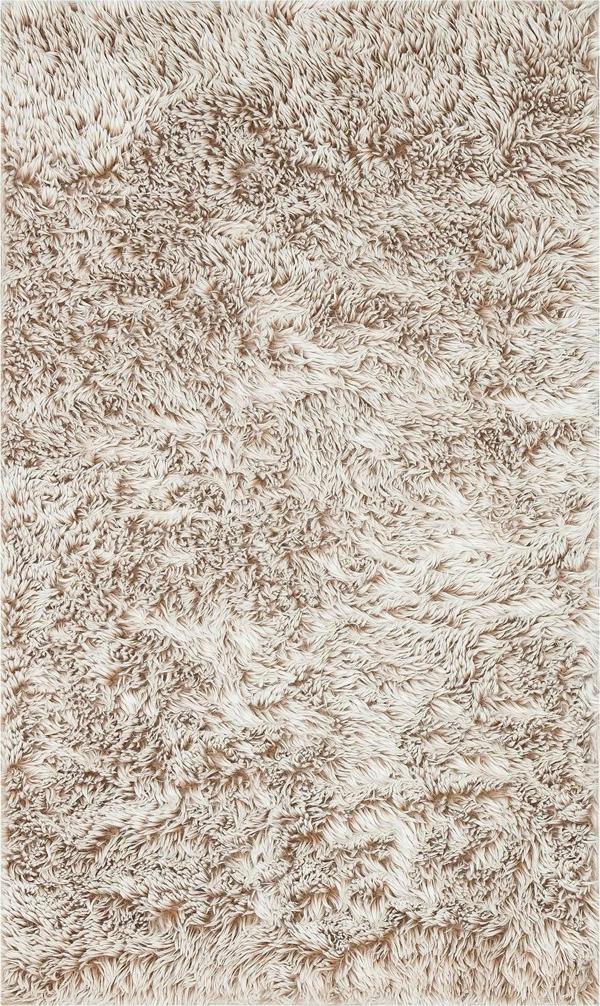 Angora Koleksiyonu Uzun Tüylü Suni Kürk Halı ANG Plain Bej - Image 1