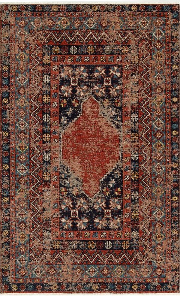 Eko Anadolu Antik Desenli Yıkanabilir Kaymaz Tabanlı Etnik Kilim AND04 - Image 1