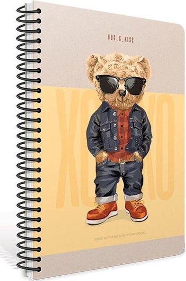 Gıpta Xoxo Spiralli Sert Kapak Defter 17 x 24 120 Yaprak Çizgili - Image 1