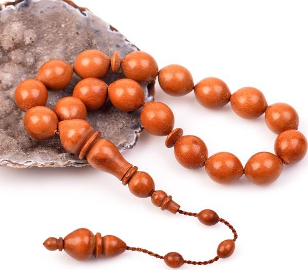 Taş Sandığı Kiraz Ağacı Bilek Boy Tesbih (14*16 mm) - Image 1