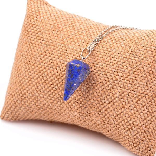 Taş Sandığı Lapis Lazuli Taşı Kolye - Koni Şeklinde - Image 1