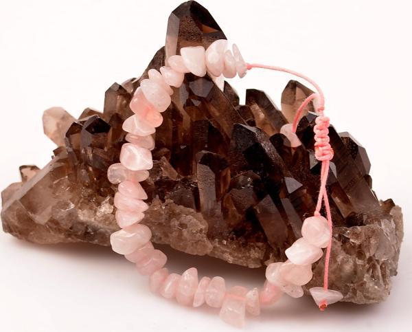 Taş Sandığı Pembe Kuvars Taşı Bileklik - Ayarlamalı - Image 1