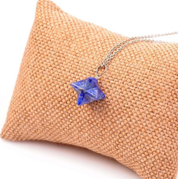 Taş Sandığı Lapis Lazuli Taşı Merkaba Yıldızı Kolye - Image 1
