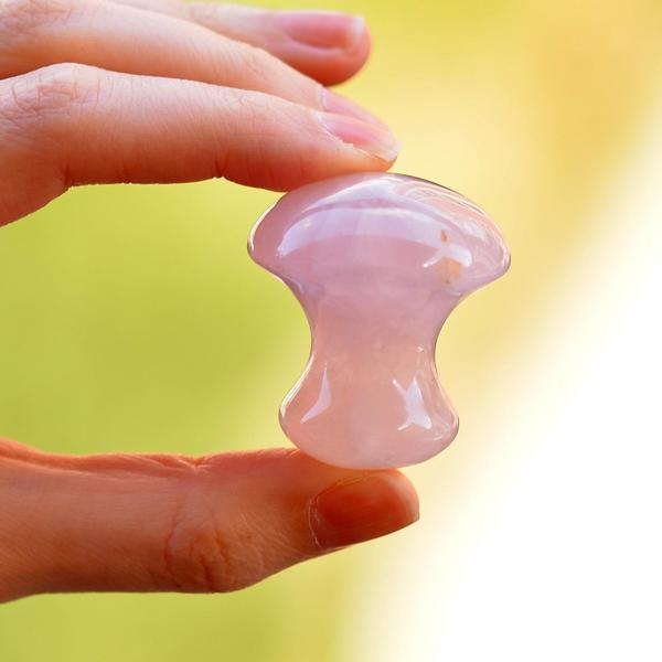 Taş Sandığı Pembe Kuvars Taşı Masaj Aleti - Mantar Şeklinde - Image 1