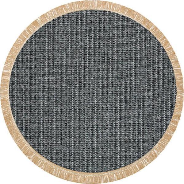Eko Brooklyn Hasır Görünümlü Kaymaz Dokuma Modern Yuvarlak Kilim BRK01 Antrasit - Image 1