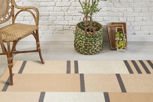 Eko Brooklyn Hasır Görünümlü Kaymaz Renkli Dokuma Modern Kilim BRK14 - Image 1
