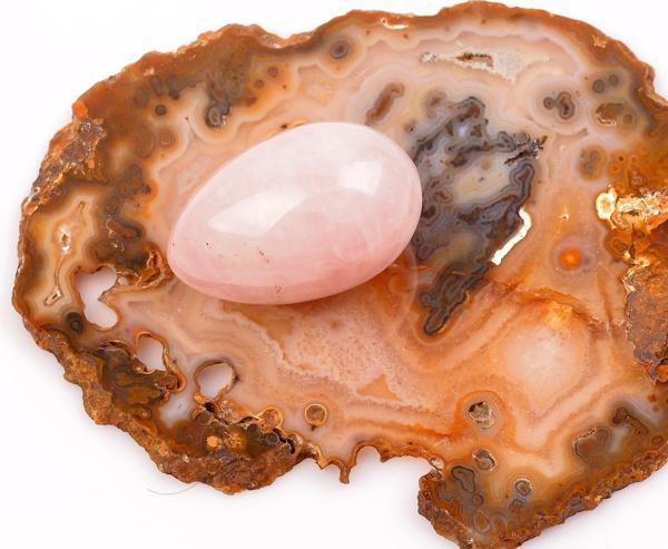 Taş Sandığı Pembe Kuvars Taşı Yumurta - 4 cm - Image 1