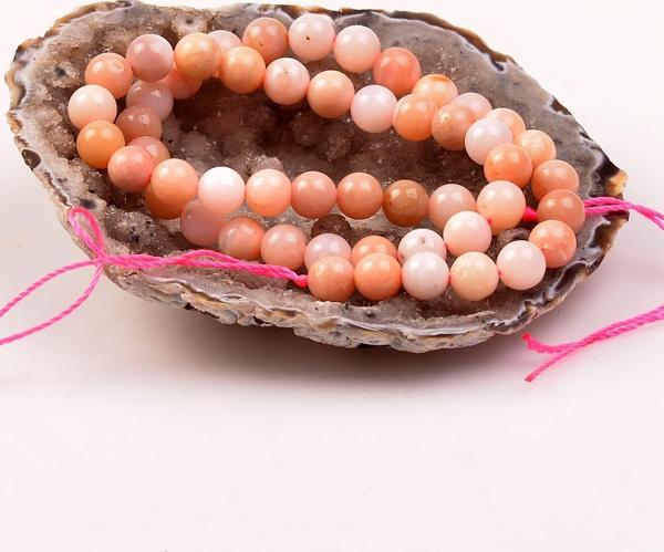 Taş Sandığı Pembe Opal Taşı Dizi ( 8 mm ) - Image 1