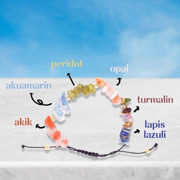 Taş Sandığı Terazi Burcu Doğal Taş Bileklik - Ayarlamalı - Image 1