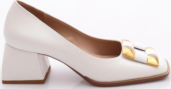 Dgn M338 Kadin Kare Tokali Kisa Kalin Topuklu Ayakkabi - Image 1