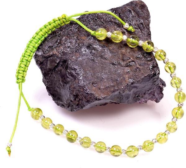 Taş Sandığı Zebercet Peridot Taşı Bileklik ( 5 mm ) - Ayarlamalı - Image 1