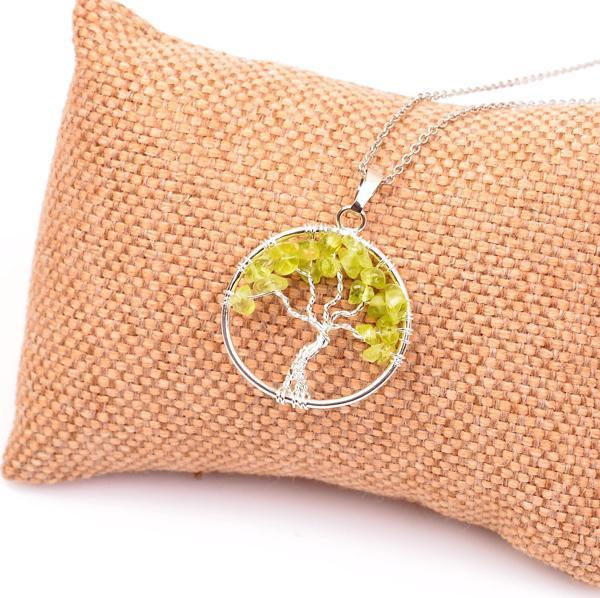 Taş Sandığı Zebercet Peridot Taşı Hayat Ağacı Kolye - Image 1