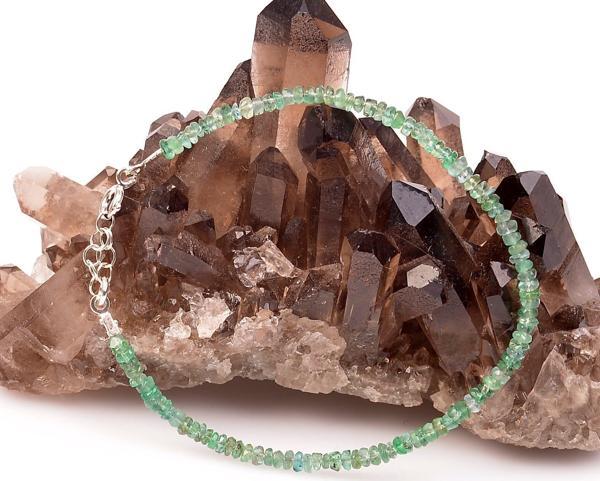 Taş Sandığı Zümrüt Taşı Gümüş Bileklik - 3 mm - Image 1