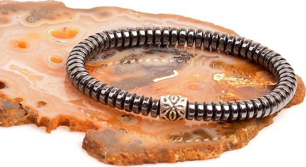 Taş Sandığı Hematit Taşı Bileklik - 2*6 mm - Image 1