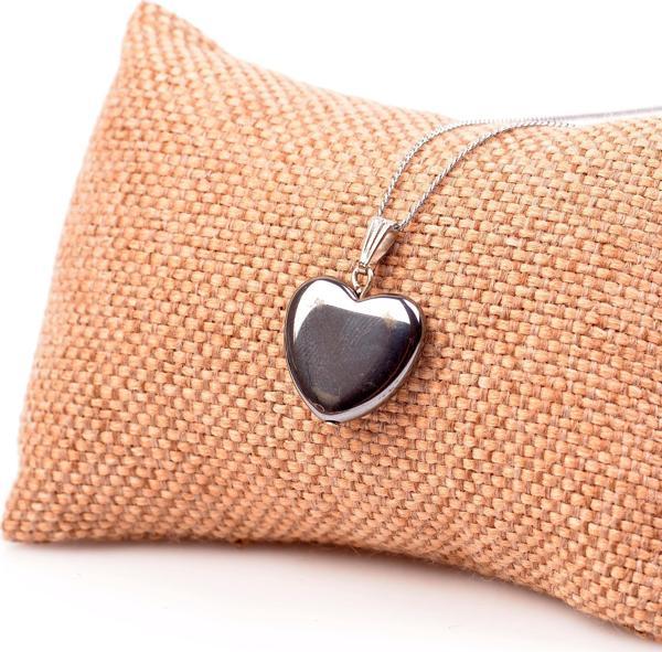 Taş Sandığı Hematit Taşı Kalp Kolye - Image 1