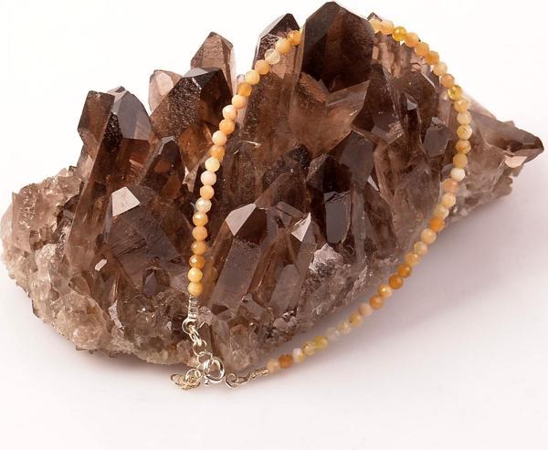 Taş Sandığı Sarı Opal Taşı Gümüş Bileklik - 3 mm - Image 1