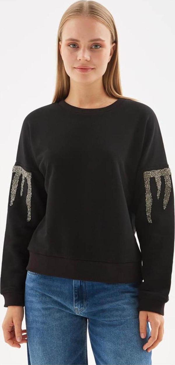 Fashion Friends 24K0101K1 Kadın Kolları Taşlı Sweat - Image 1