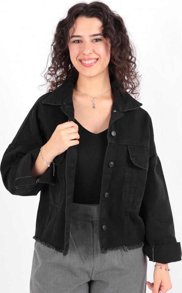 Hadise 5175 Çift Cepli Püsküllü Kot Ceket - Image 1