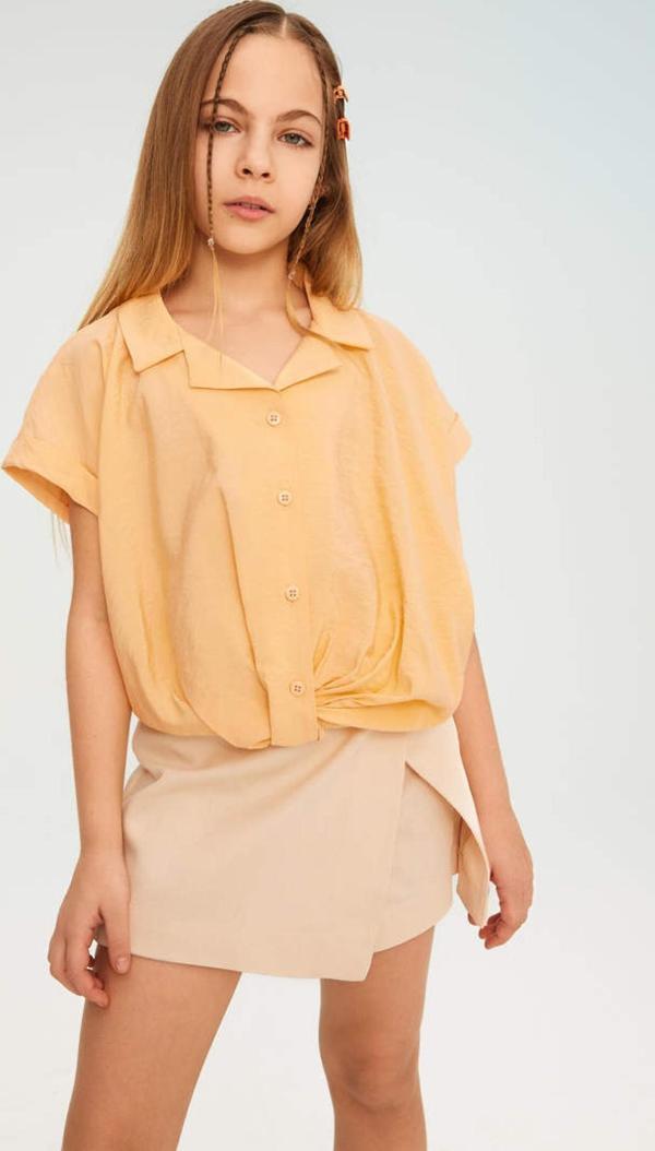 Defacto B5063A8 Kız Çocuk Crop Kısa Kollu Gömlek - Image 1