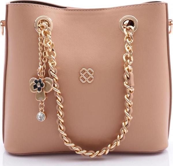 Dgn 709 Kadin Çiçek Broşlu Zincir Detayli Çanta - Image 1