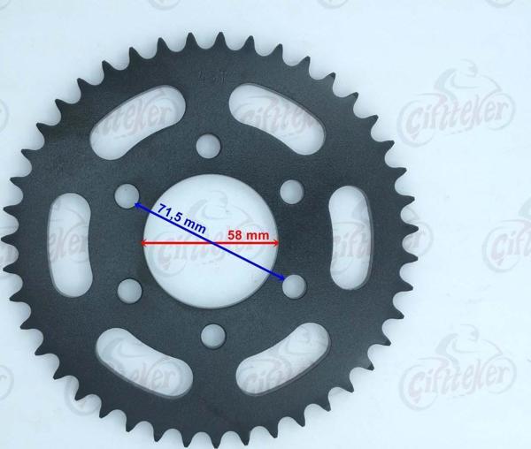 Benelli 125 Arka Dişli 428-43T İç 58X6 Delik Öm - Image 1