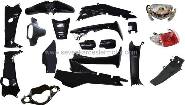 Cub Çelik Roadstar Kaporta Seti Siyah Far-Stop Dahil 20 Parça - Image 1