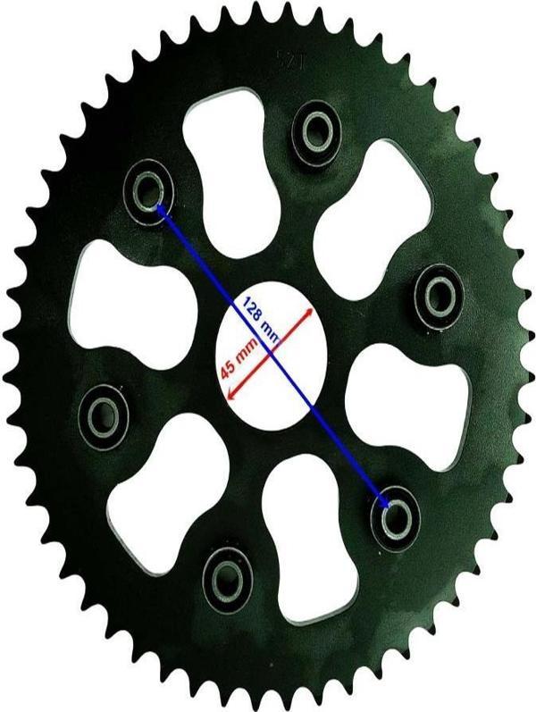 250 Yuki İzci Arka Dişli 428-52T İç 45X6 Takozlu Ind Öm - Image 1