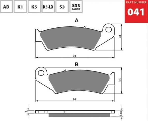 Gold Fren Balatası 041 Ön Honda Crf 230 L M 250 450 X R Xl 650 V Transalp Xrv 750 Afrıca Twın - Image 1
