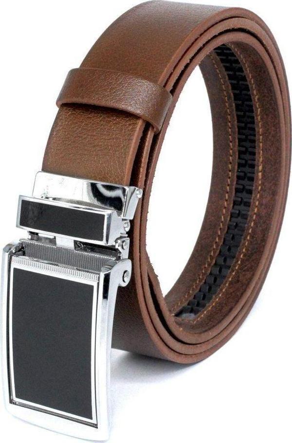 Livize Yerli Otomatik Tokalı Deliksiz Manda Derisi Klasik Erkek Kemeri 3,5Cm - Image 1