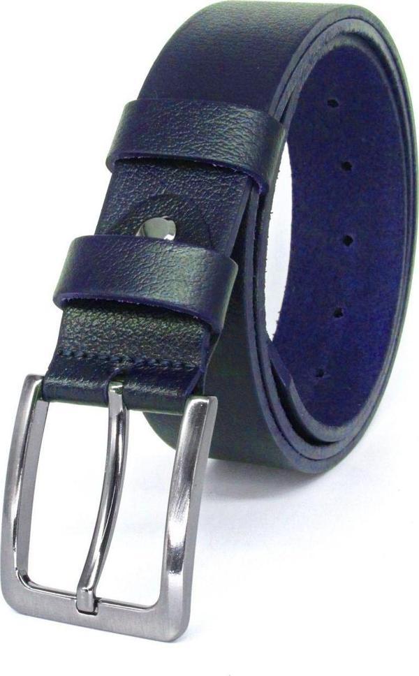 Livize Klasik Erkek Kemeri %100  Derisi 3,5 Cm Tek Kat Lacivert - Image 1