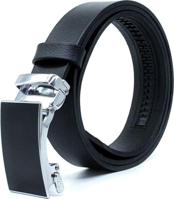 Livize Yerli Otomatik Tokalı Deliksiz Manda Derisi Klasik Erkek Kemeri - Image 1