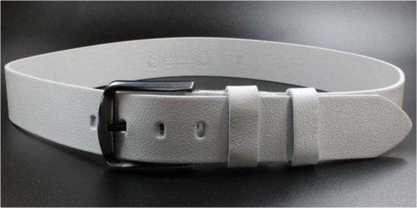Livize %100 Manda Derisi Erkek Kot Kemeri 4,5 Cm Beyaz - Image 1