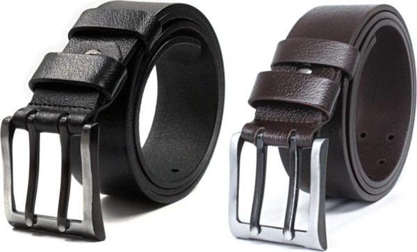 Livize Erkek Siyah - Kahverengi İkili Deri Kot Kemeri - Image 1