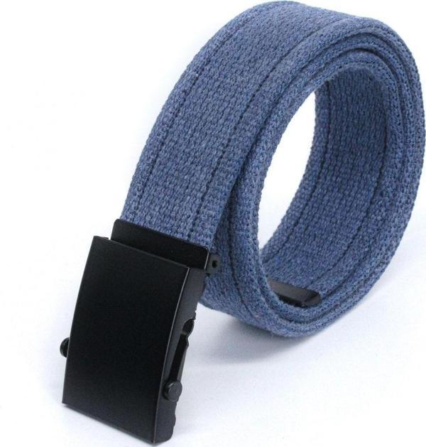 Livize Unisex Siyah Tokalı Kolon Kemeri 4Cm Mavi - Image 1