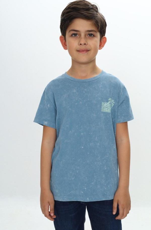 Toontoy Erkek Çocuk Yıkamalı Göğsü Baskılı Tişört - Image 1