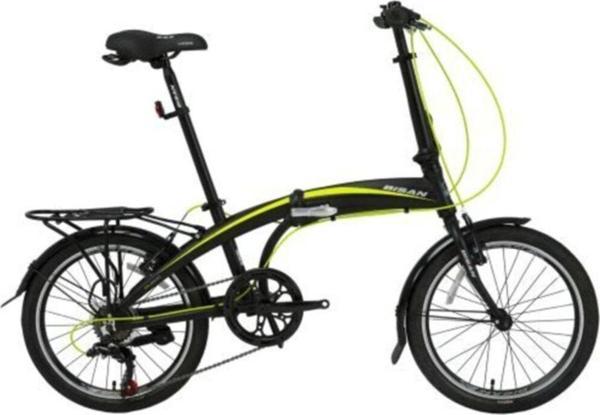 Bisan Fx 3500 20" 6 Vites 31Cm Kadro Siyah Yeşil Katlanabilir Bisiklet - Image 1