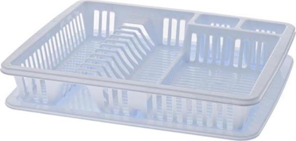 Omnipazar SY-5514 Plastik Tek Katlı Elite Bulaşık Kurutmalık Tabaklık Beyaz - Image 1