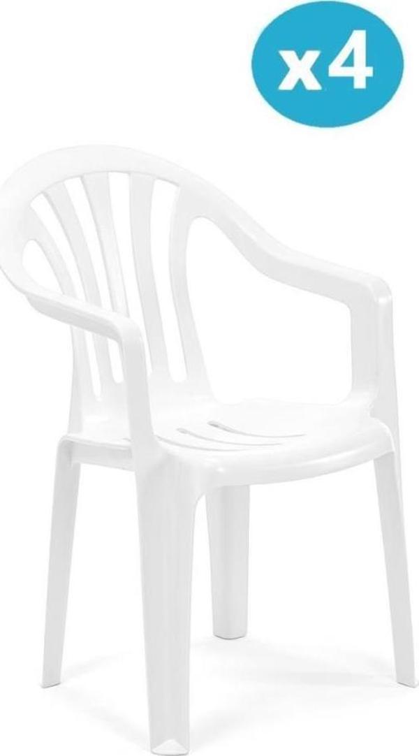 Omnipazar SY-2500 Manolya Plastik Bahçe Sandalye 4'lü Set  - Image 1