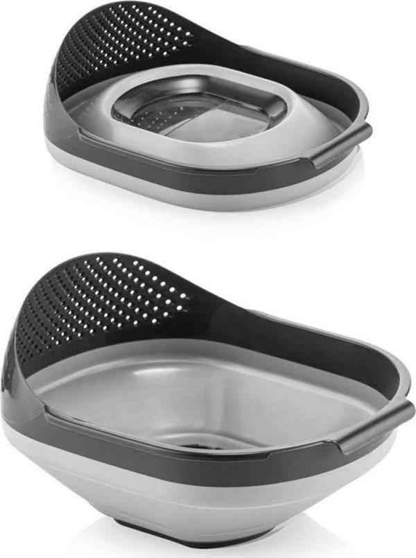 Qlüx İdeas Katlanabilir Pirinç Süzgeci Gri 26cm - Image 1
